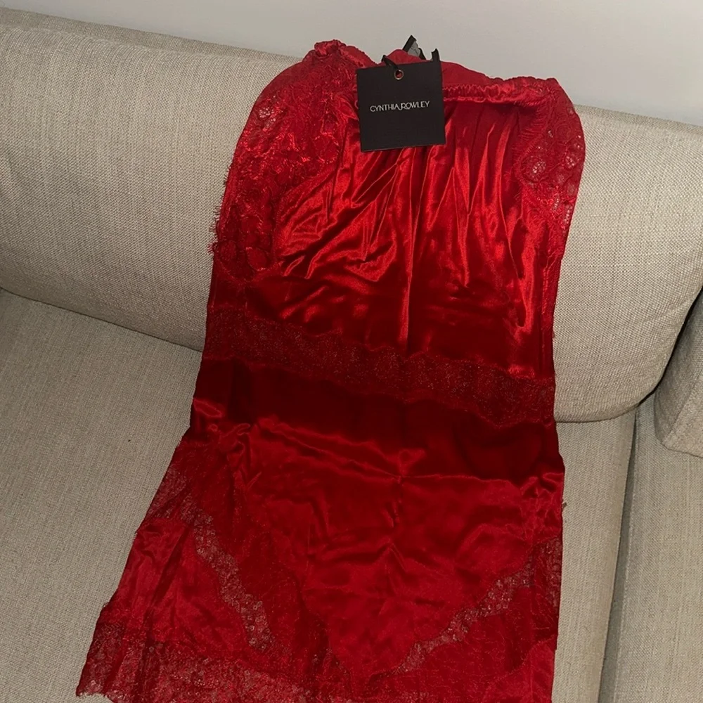 Cynthia Rowley Lya Red Lace Midi Skirt - Picture 3 of 3